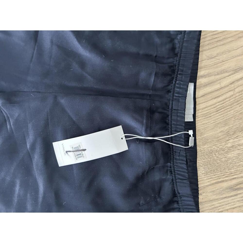 Vince 100% Silk Large Navy Blue Jogger Pants Lightweight Elastic Ankle Waist - Picture 4 of 6